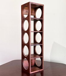 A Modern Mahogany Wine Rack By Crate & Barrel - Freestanding Or Wall Mount