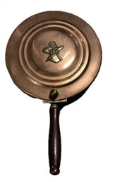 Vintage Copper Silent Butler / Crumb Catcher With Pilgrim Medallion