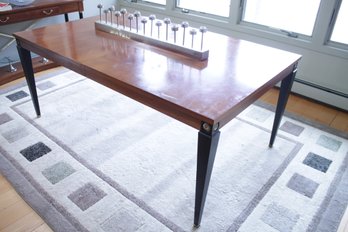 Fantatic Neoclassical Postmodern Expandable Dining Table By Ethan Allen With 2 Leaves & Covers