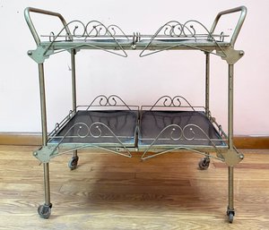 A Vintage Mid Century Tea Tray Or Bar Cart - Four Trays Lift Out For Ease Of Service!