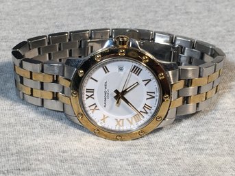 (1 Of 2) Fantastic $975 RAYMOND WEIL Mens Watch - Model 5599 - Model Name Tango - Needs Battery And Polishing