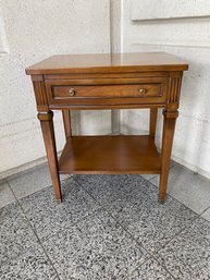 Vintage Mid Century White Fine Furniture Co. Single Draw Night Stand