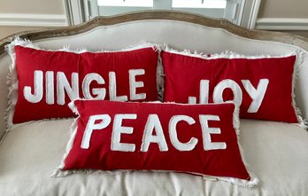 Jingle, Joy,  And Peace Decorative Pillows