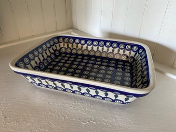 Made In Poland Ceramic Hand Made 11.5x2.5x9in Baking Pan Casserole