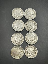 Beautiful Lot Of 8 Buffalo Nickels Assorted Dates