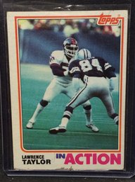 1982 Topps Lawrence Taylor Rookie In Action Card - M