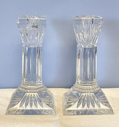 Waterford Crystal 6 Inch Column Candlestick Pair