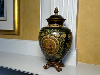 Large Hand Painted Royal Crown Decorative Ceramic Vase