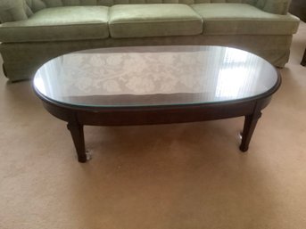 Lane Oval Coffee Table With Glass Top