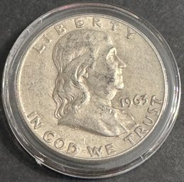 1963-D Benjamin Franklin Silver Half Dollar