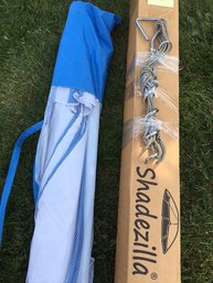 Shadezilla Instant Beach Umbrella Rarely Used Stored In Original Box Like New