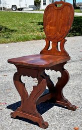 A Vintage Grand Rapids Scrolled Mahogany Side Chair, Or Vanity Seat