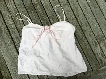 BRANDY MELVILLE, John Galt Line, Cotton Tank Top Shirt, Kerchief Tie Detail, Light Pink, One Size