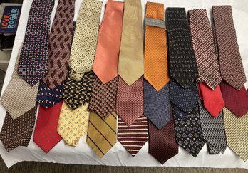 HUGE Lot Of 27 Vintage To More Recent Designer Neckties- A Fantastic Lot As Shown!