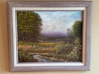 Framed Textured Landscape Art