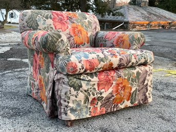 An Arm Chair In Tapestry Print