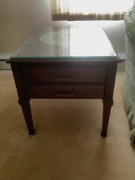 LANE END TABLE WITH GLASS TOP #1