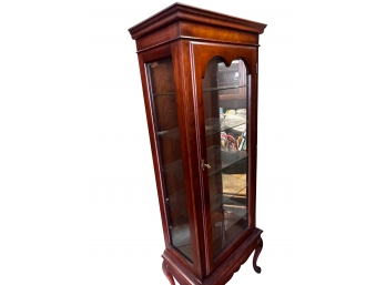 Mahogany Solid Wood Curio Cabinet Wirh Queen Ann Legs