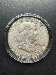 1961 Silver Benjamin Franklin Half Dollar