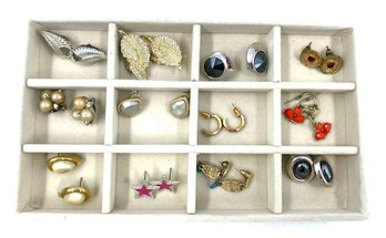 12 Assorted Pairs Of Estate Earrings Inc. Designer-signed