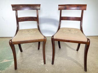 A Pair Of Vintage Mahogany Side Chairs