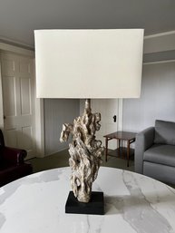 Coral Lamp In Metallic Silver Color- Made Out Of Wood