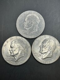 Beautiful Lot Of 3 Eisenhower Dollars