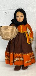 Antique Lenci Doll In Provincial Costume Sardinia  - 14' Tall