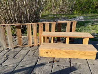 A Set Of Pre-Treated Pine Steps And A Wood Pallette