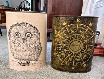 Large Owl Bin And Zodiac Signs J.L. Clark Rockford USA Bin.