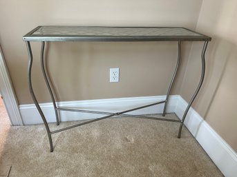 Metal And Glass Topped Console Table