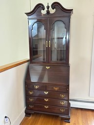 Ethan Allen Georgian Court Cherry Glass Top Drop Front Secretary Desk