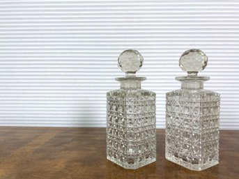 Antique Faceted Crystal Decanters With Stoppers