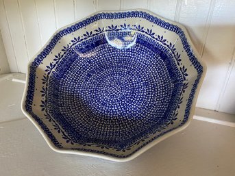 Made In Poland Ceramic Hand Made 12x3.5in  Large Serving Bowl