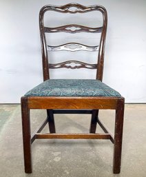 A Vintage Scrolled Wood Side Chair