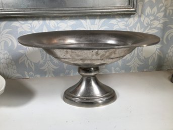 Very Large Cast Metal Tazza / Compote / Centerpiece - Has Soft Pewter Finish - Very Pretty Piece ! WOW !