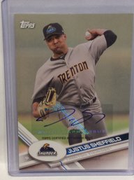 2017 Topps Pro Debut Justus Sheffield Autograph Card - M