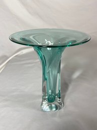 Vintage Hand Blown Twist Glass Bud Vase Signed 1988 No Chips