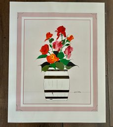 Joan Luby ' Floral Still Life' Print Unframed Not Numbered 20' X 16'