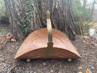 Amazing Hammered Copper & Brass Log Holder