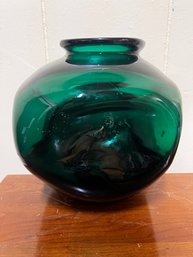 Rare! Mid Century Blenko Quadruple Pinched Emerald Green Vase - Circa 1948