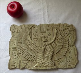 Cast Resin Relief Of Egyptian Goddess Isis