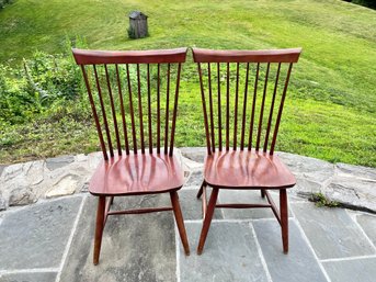 Pair Of Ethan Allen Spindle Back Chairs