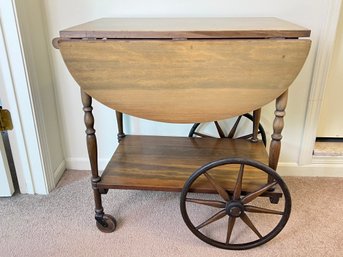 Vintage Wood Rolling Tea Cart