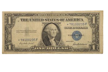 1935-F $1 Silver Certificate Blue Seal Star Note!