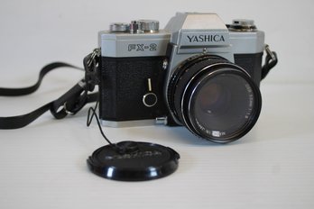 Working Yashica FX-2 35mm Film Camera With 50mm 1.9 Lens With Sky1A Filter & Amp & Strap