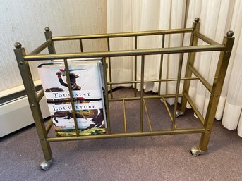 Mid Century Brass Magazine Rack.