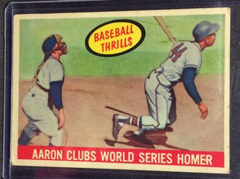 1959 Topps Hank Aaron Clubs World Series Homer - Baseball Thrills - M