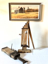 Pair Antique Americana Wagon Wheel Jacks