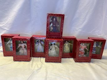 Collection Of Eight Special Times Porcelain Doll Ornaments